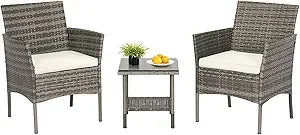 Patio Furniture Set 5 Pieces Outdoor Wicker Conversation Set