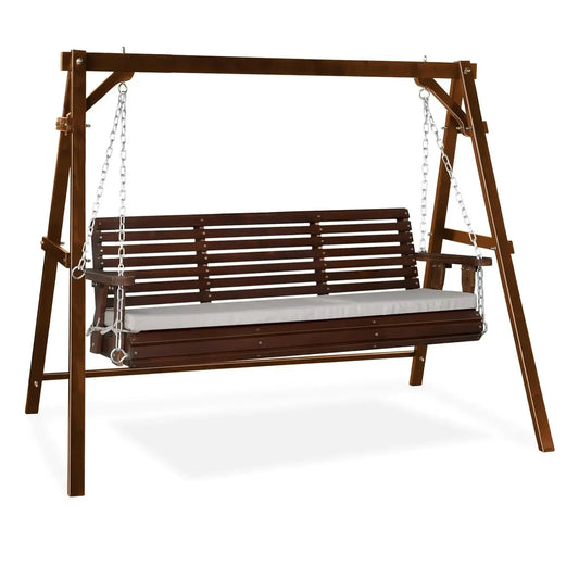 5 FT Outdoor Porch Swing with Frame, Patio Hanging Swing & Stand with Extra Cushions Heavy Duty 880 LBS for Yard,, Customized