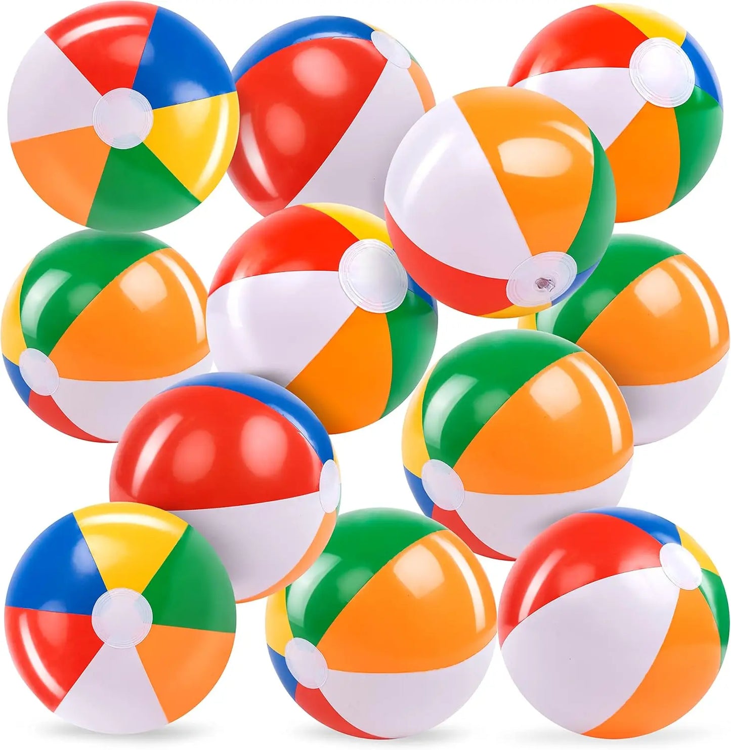 Joyfy Rainbow Beach Balls 12 Pack Inflatable Pool Toys