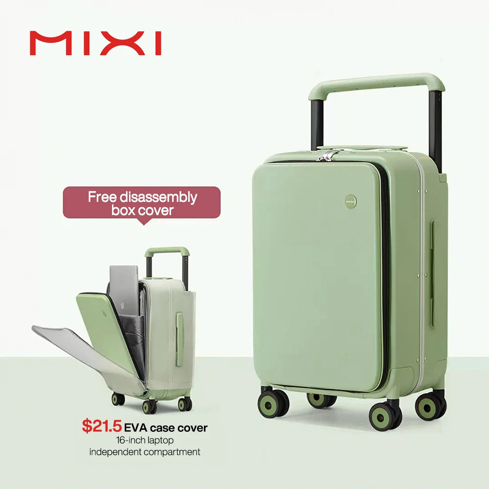 Mixi Wide-Handle Carry-On Luggage Hardside Cabin PC Aluminum