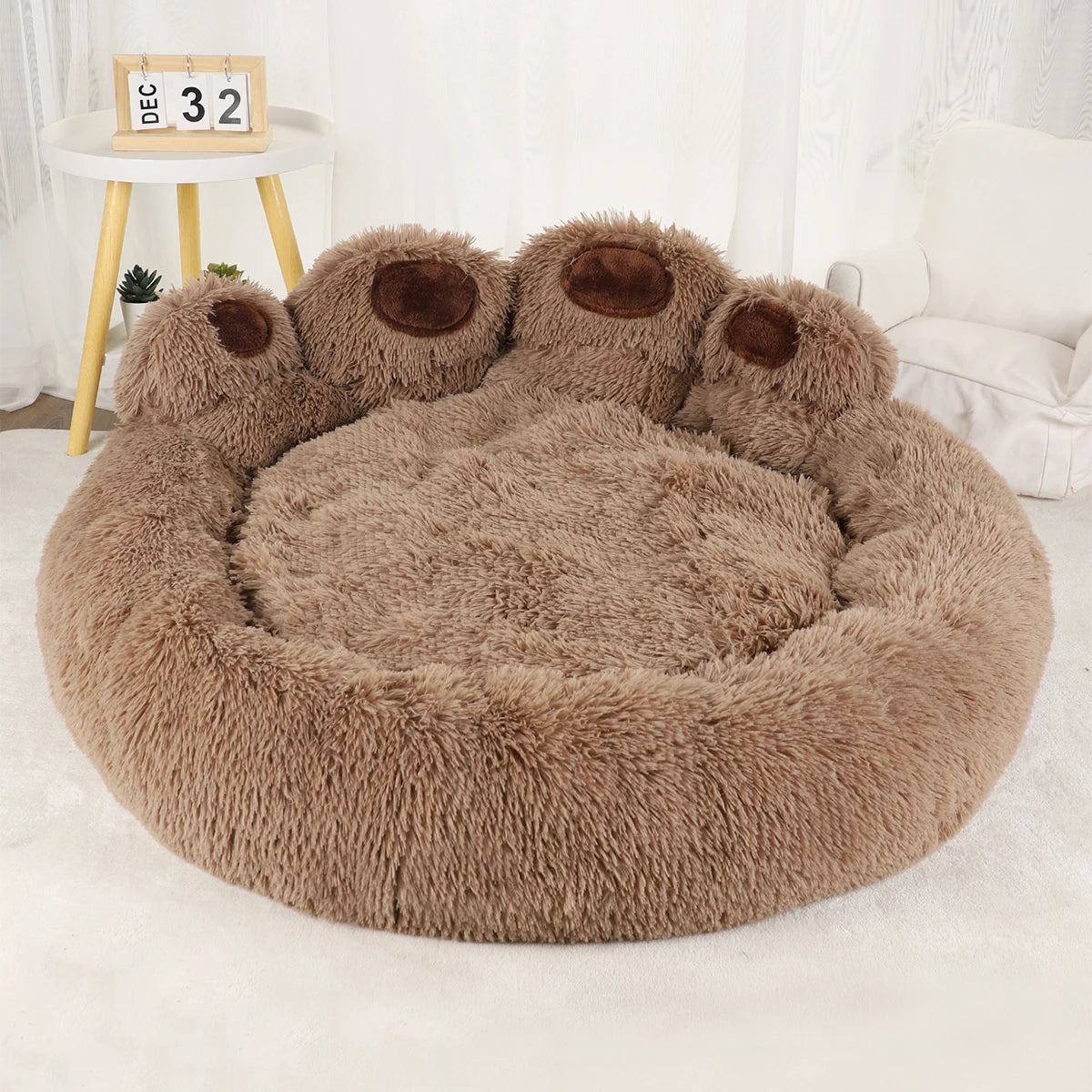 BeiYu Pet Fluffy Dog Bed Winter Warm Plush Kennel Mat