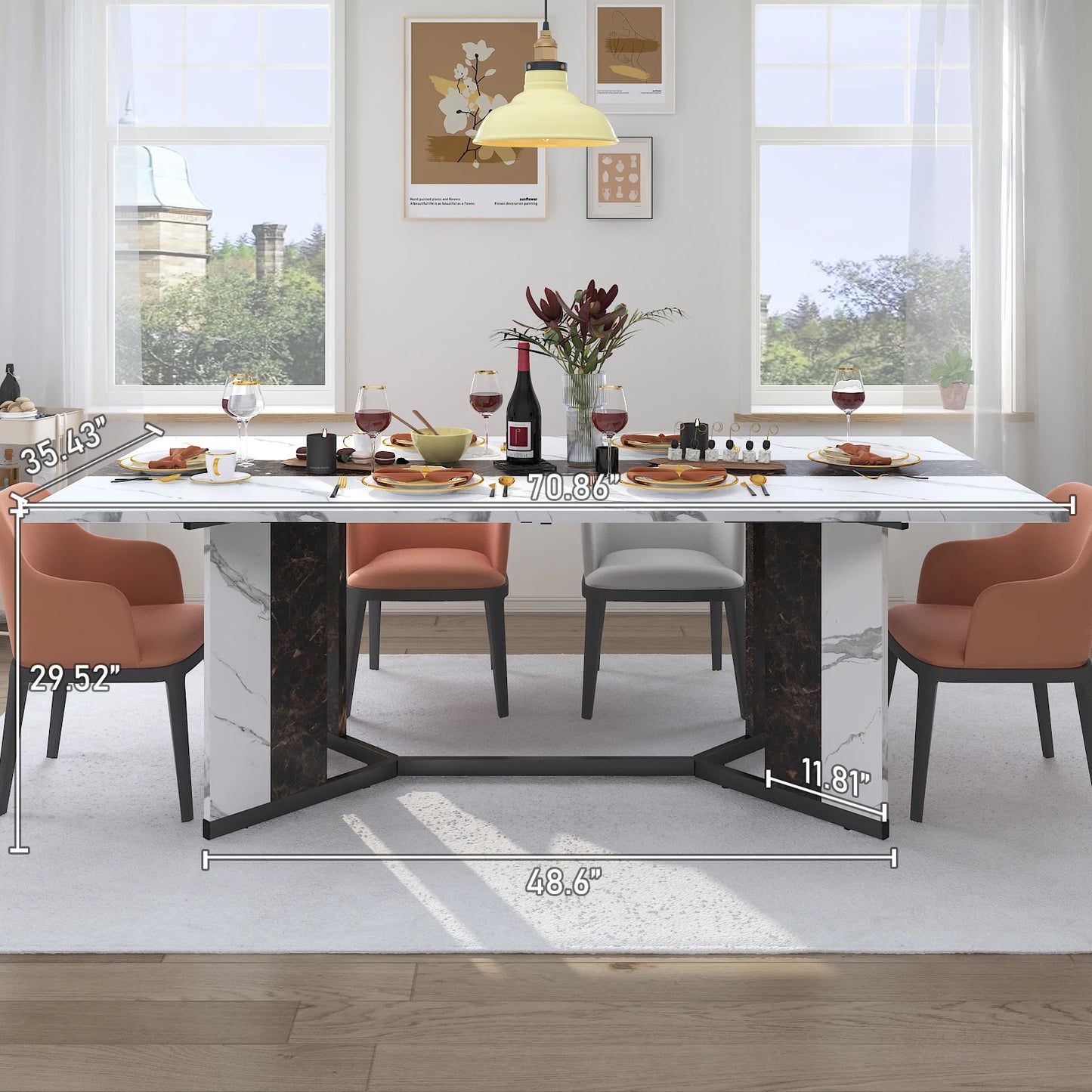 QiaoShiRen Rectangular Dining Table For Eight People