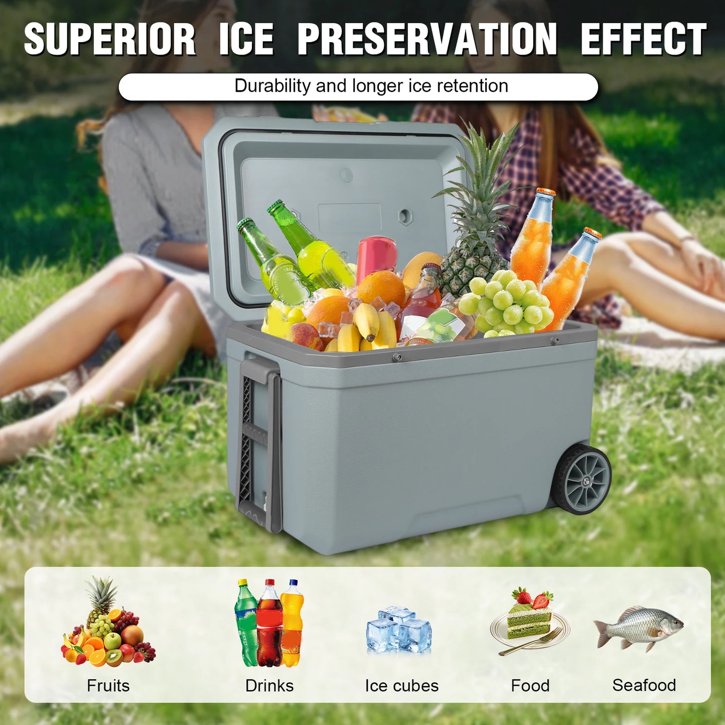 Lightweight Camping Cooler Portable Insulated Plastic Box For Beach