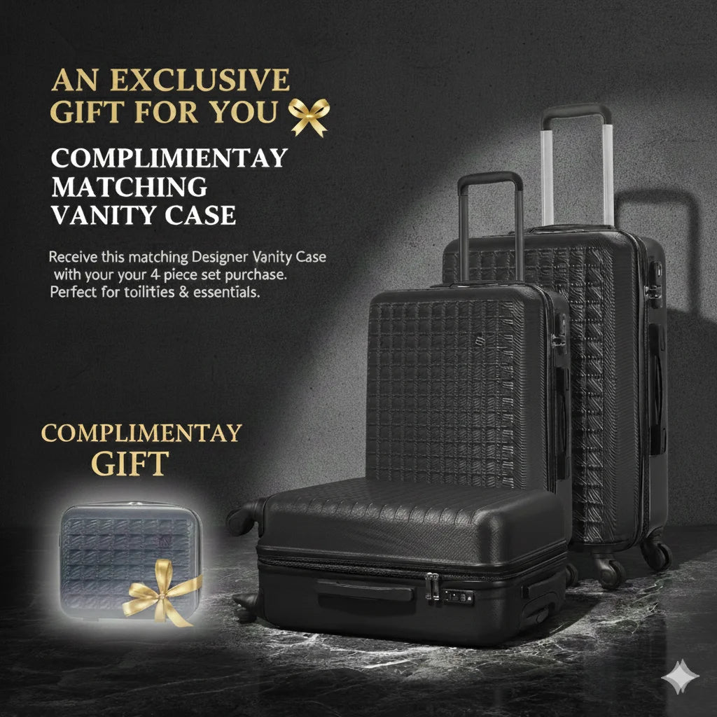 NONECN 4-Piece ABS Hardside Spinner Luggage Set for Travel