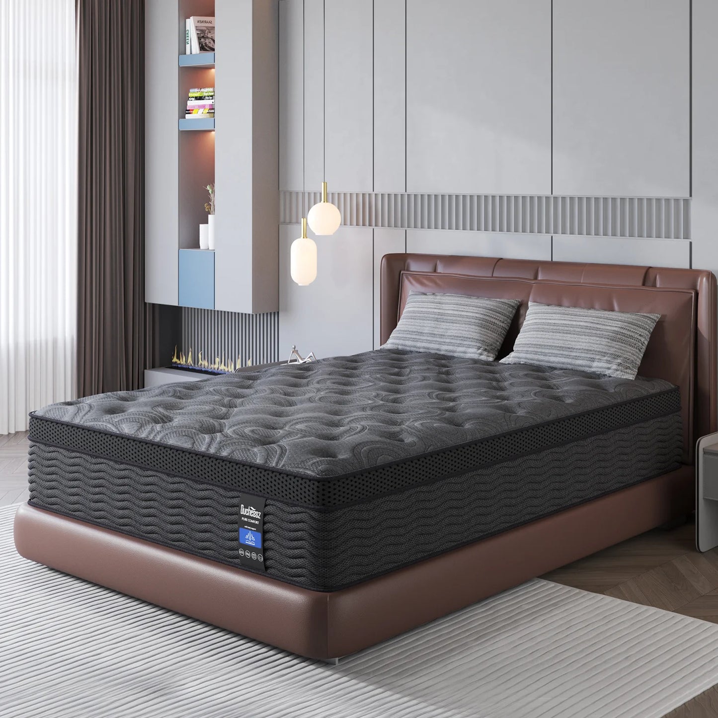 9"12"14" Twin Full Queen King Size Mattress in a Box Hybrid Spring Memory Foam,Euro Top Mattresses Medium Firm for Motion Isolat