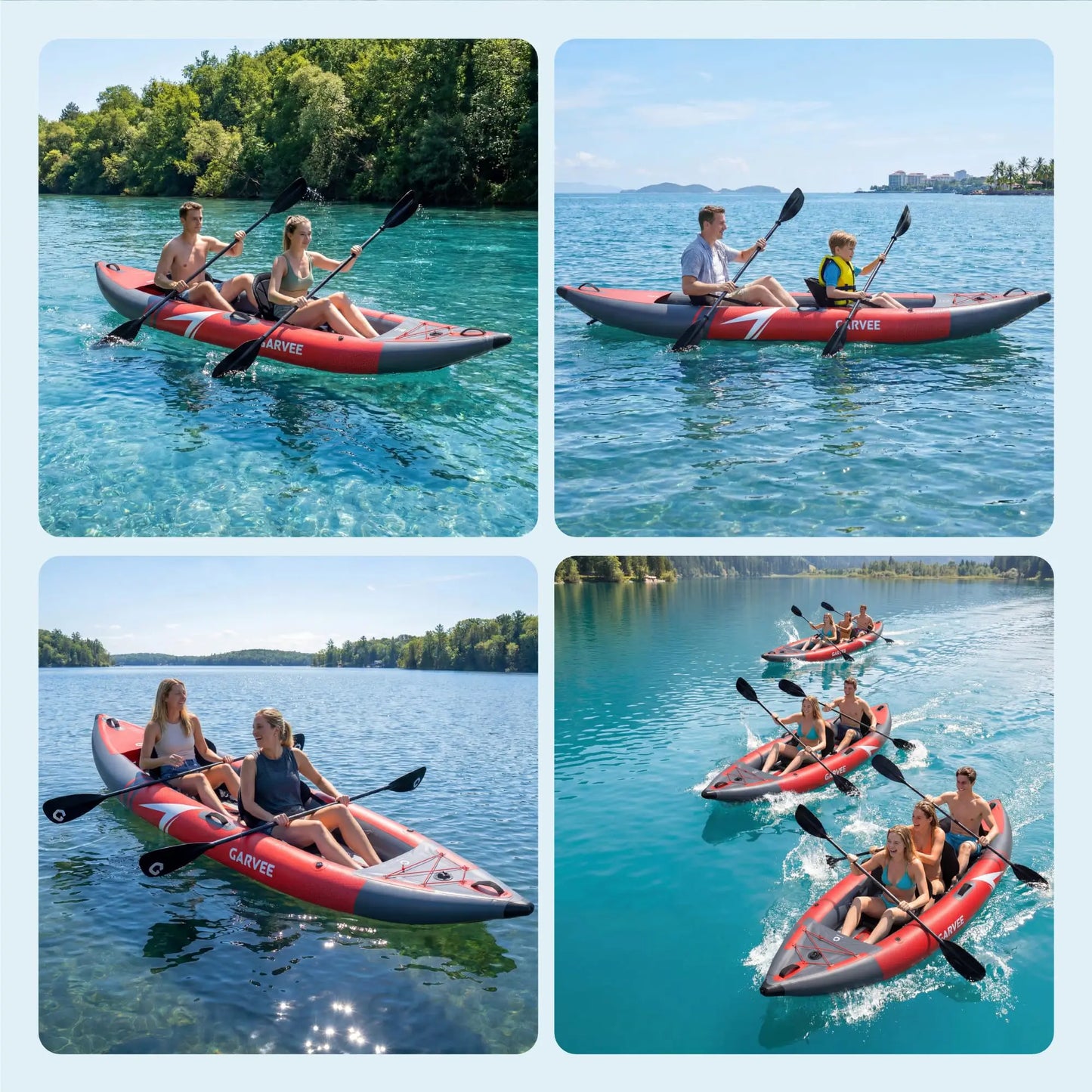 HiMISS Two Person Inflatable Kayak With Seats Pump