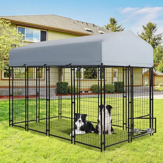 Outdoor Dog Kennel For Large Dogs With UV Waterproof Cover