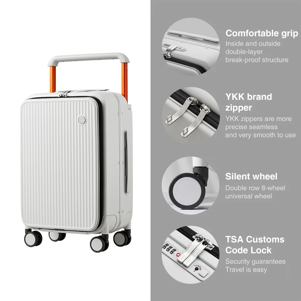 Mixi Front Laptop Pocket Travel Luggage Aluminum Frame Trolley Case