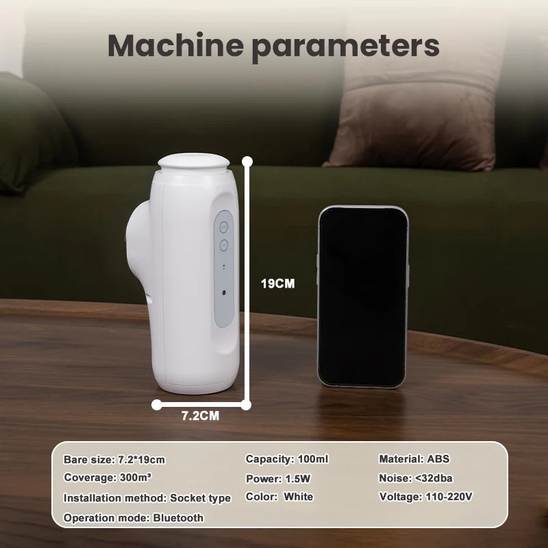 300m³ Wall Mounted Bluetooth Control Perfume Fragrance Diffuser Home Flavoring Air Freshener Air Purifier Oil Diffuser