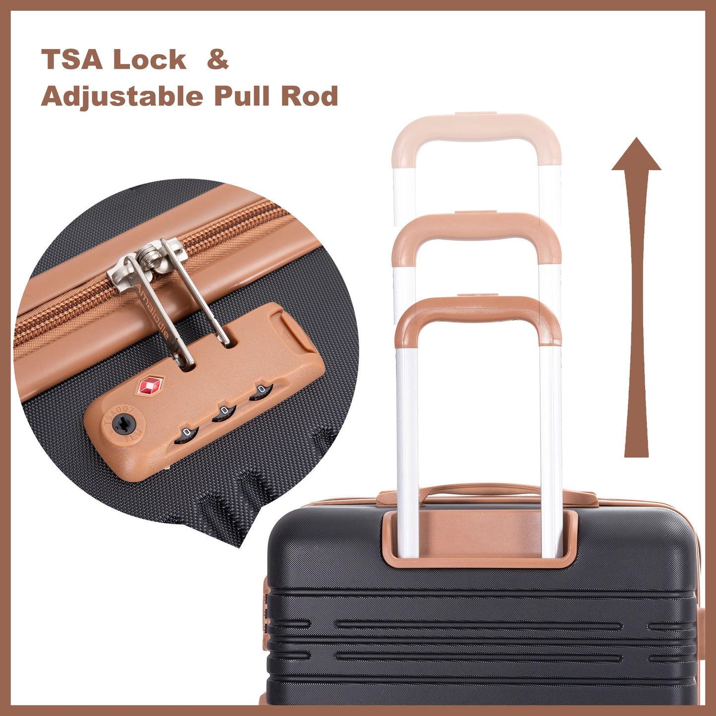 TRIPCOMPCN 4-Piece Spinner Luggage Set With TSA Lock Hardcase