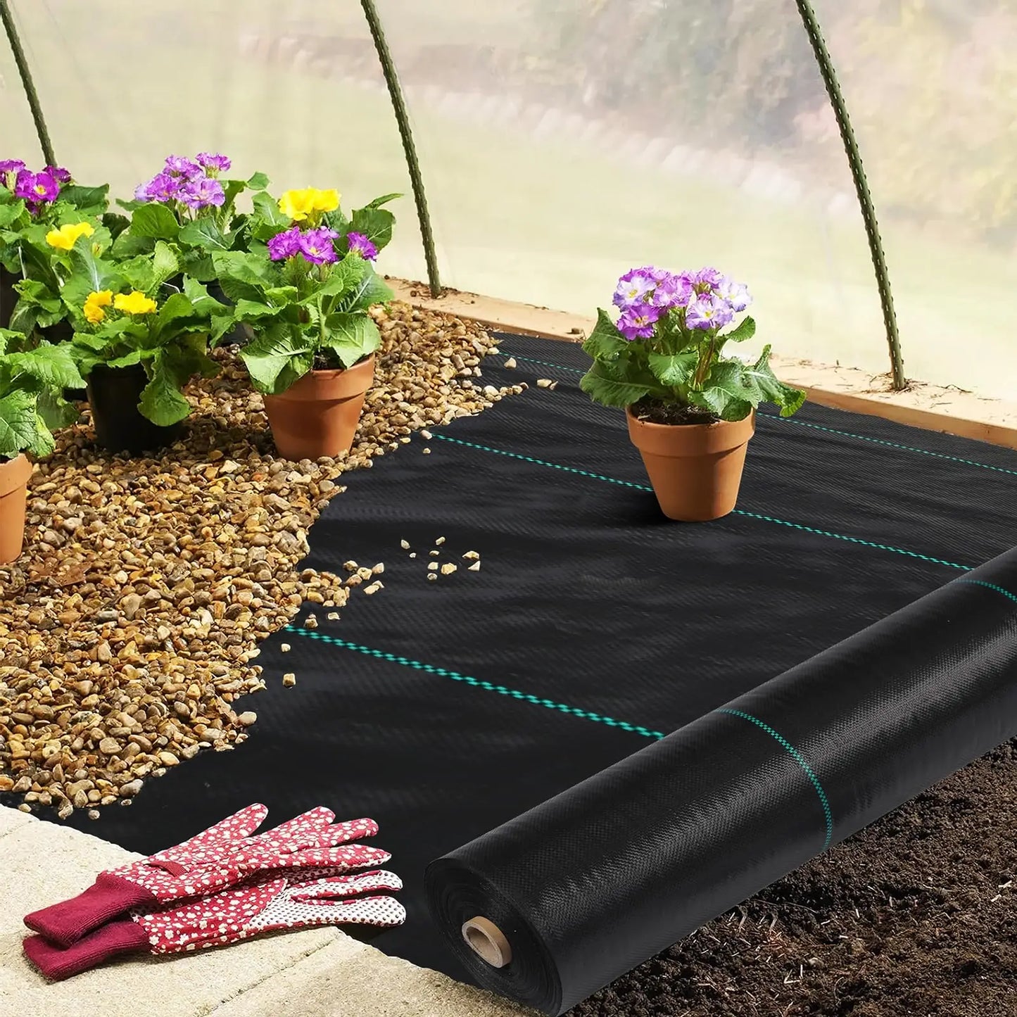 HiMIS Heavy Duty Weed Barrier Landscape Fabric Woven Garden Cloth For Greenhouse