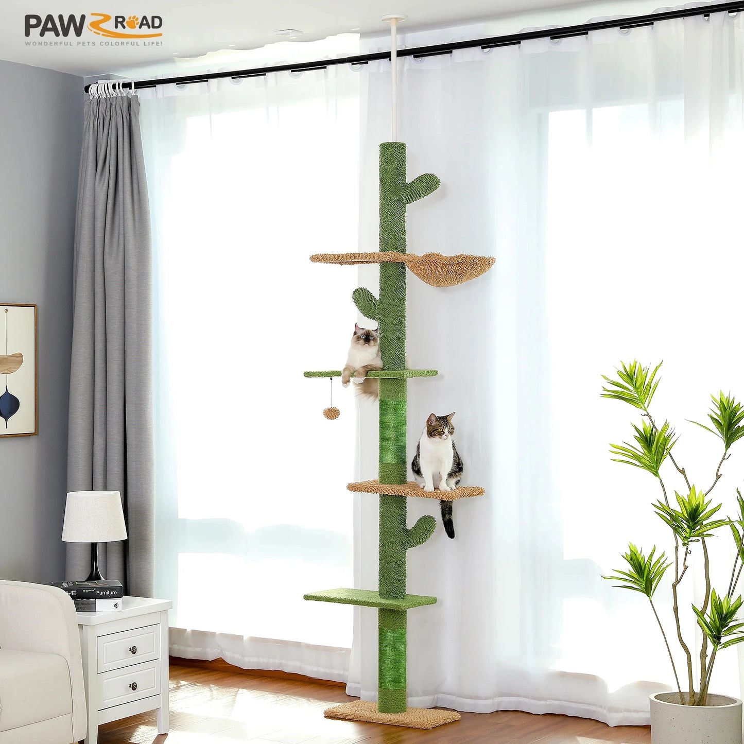PAWZ Road 5 Tier Floor to Ceiling Cat Tree Hammock