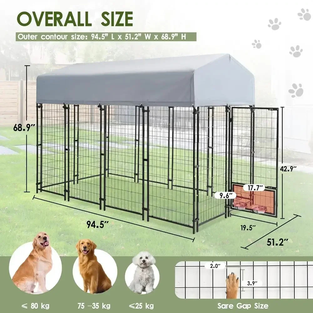 Outdoor Dog Kennel For Large Dogs With UV Waterproof Cover