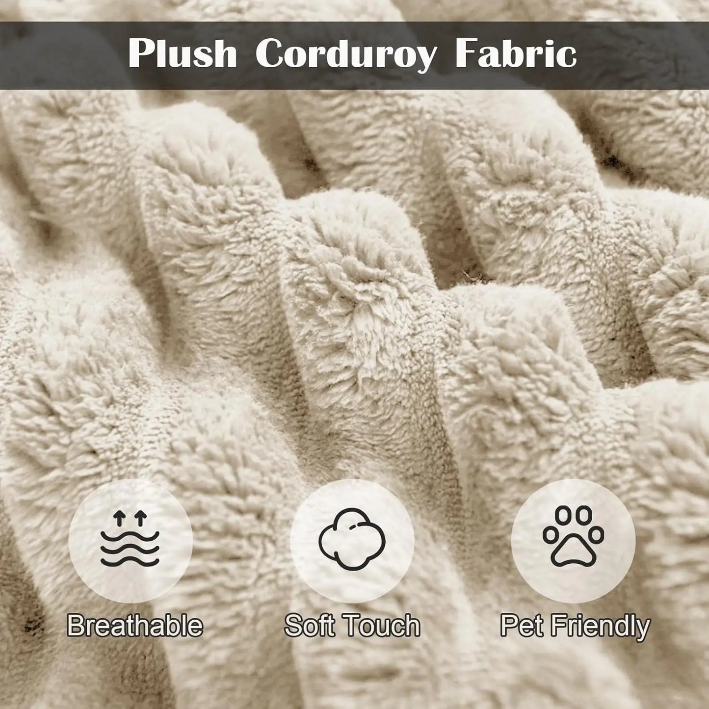 104.3'' Deep Seat Modular Sectional Sofa Plush Corduroy Memory Foam Convertible 6 Pillows Living Room Apartment, Customized