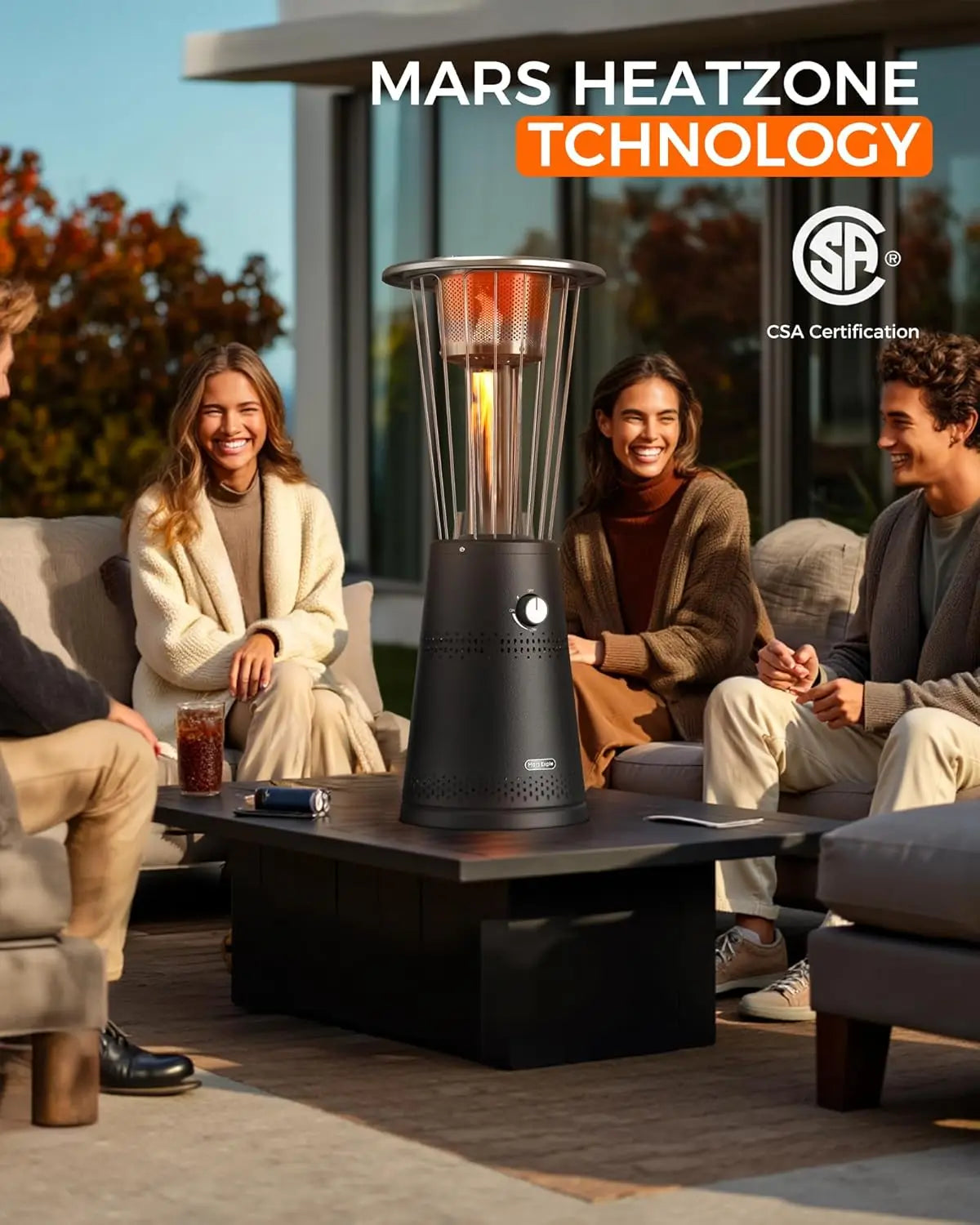 Tabletop Heater Patio Heater, 11,000 BTU Propane Patio Heater for Commercial, Balcony & Porch, Quartz Glass Tube, Portable Small