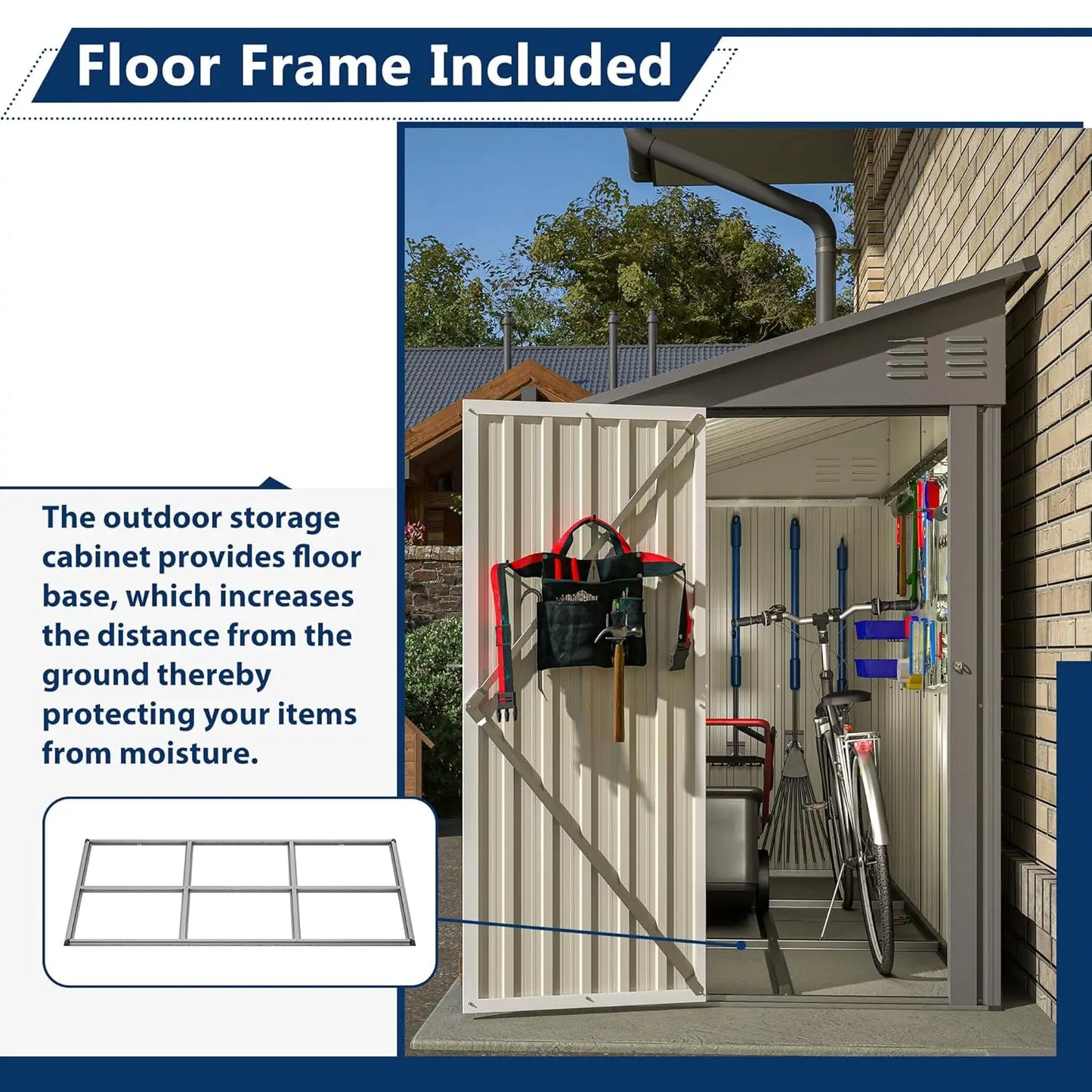 Metal Lean To Storage Shed for Outdoor Garden Patio