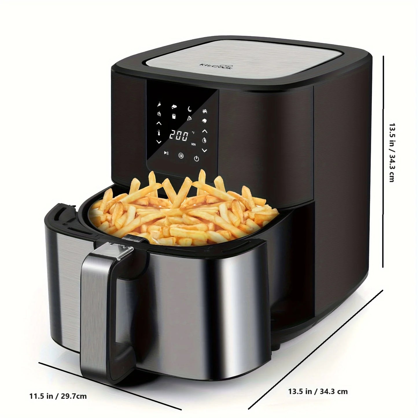 KitCook Air Fryer 1500W With 8 Presets And Digital Touch