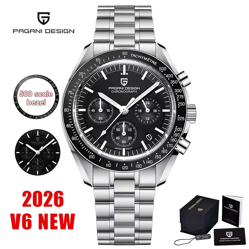 Pagani Design Moon V6 Chronograph Quartz Mens Watch