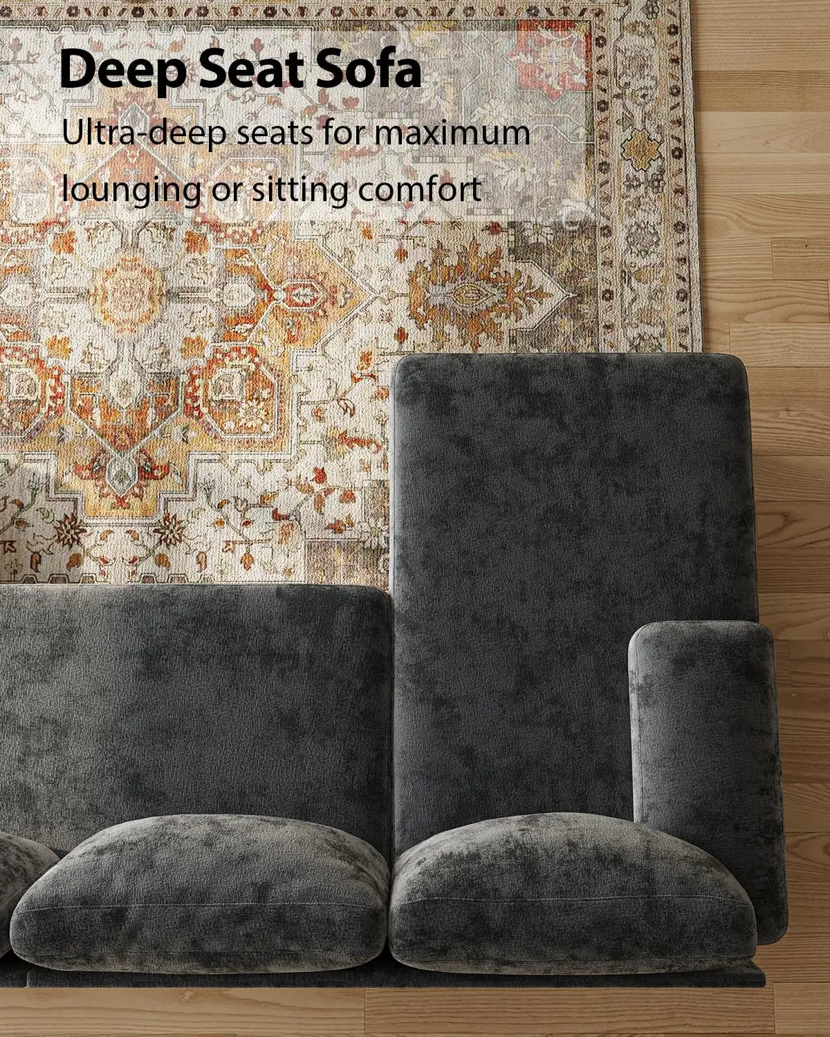 Chenille U Shaped Sectional Sofa With Double Chaise