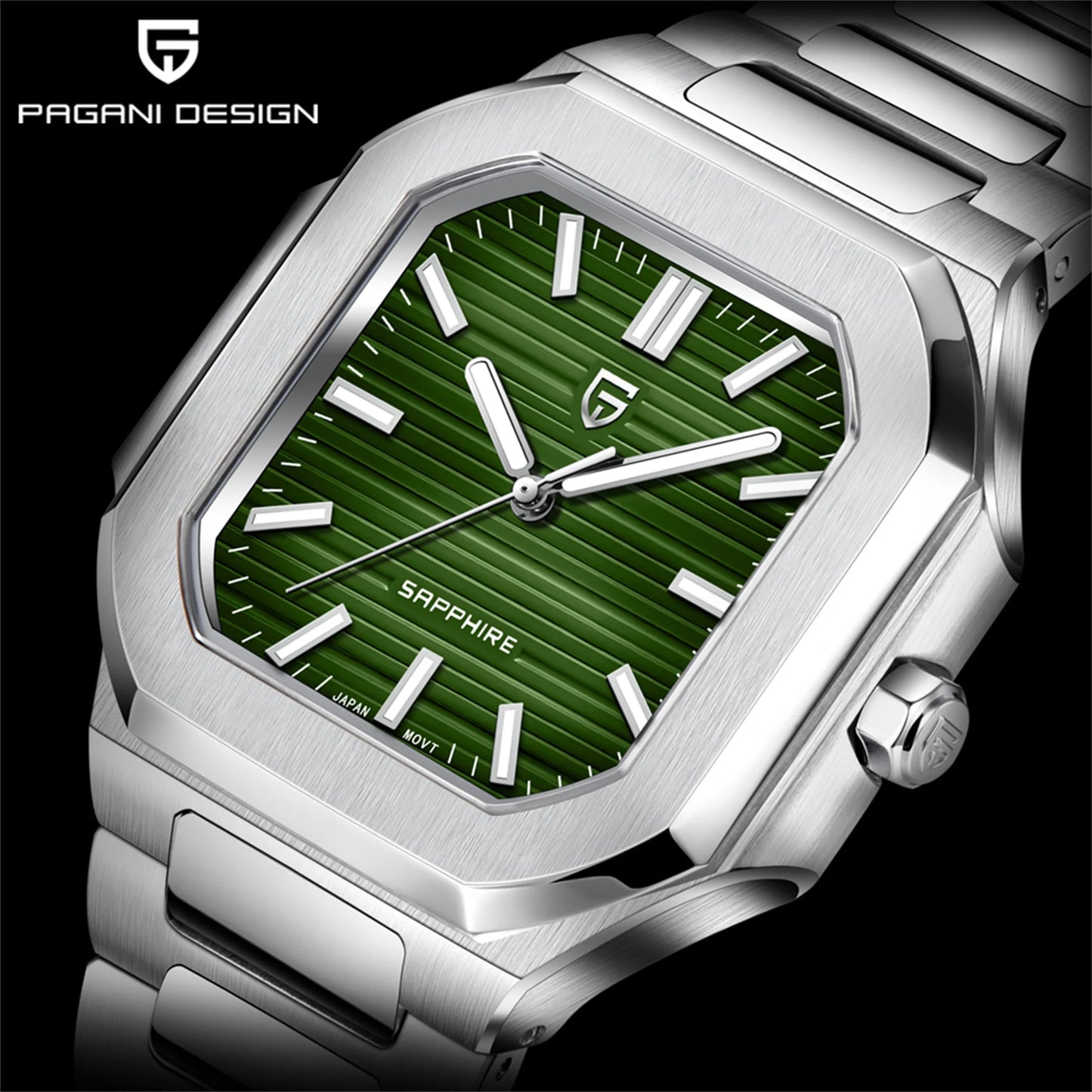 Pagani Design Men's Quartz Wristwatch 10 Bar Waterproof Stainless Steel