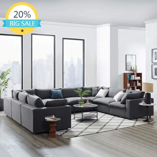 Sectional Sofa Set With Cushions For Living Room Comfort