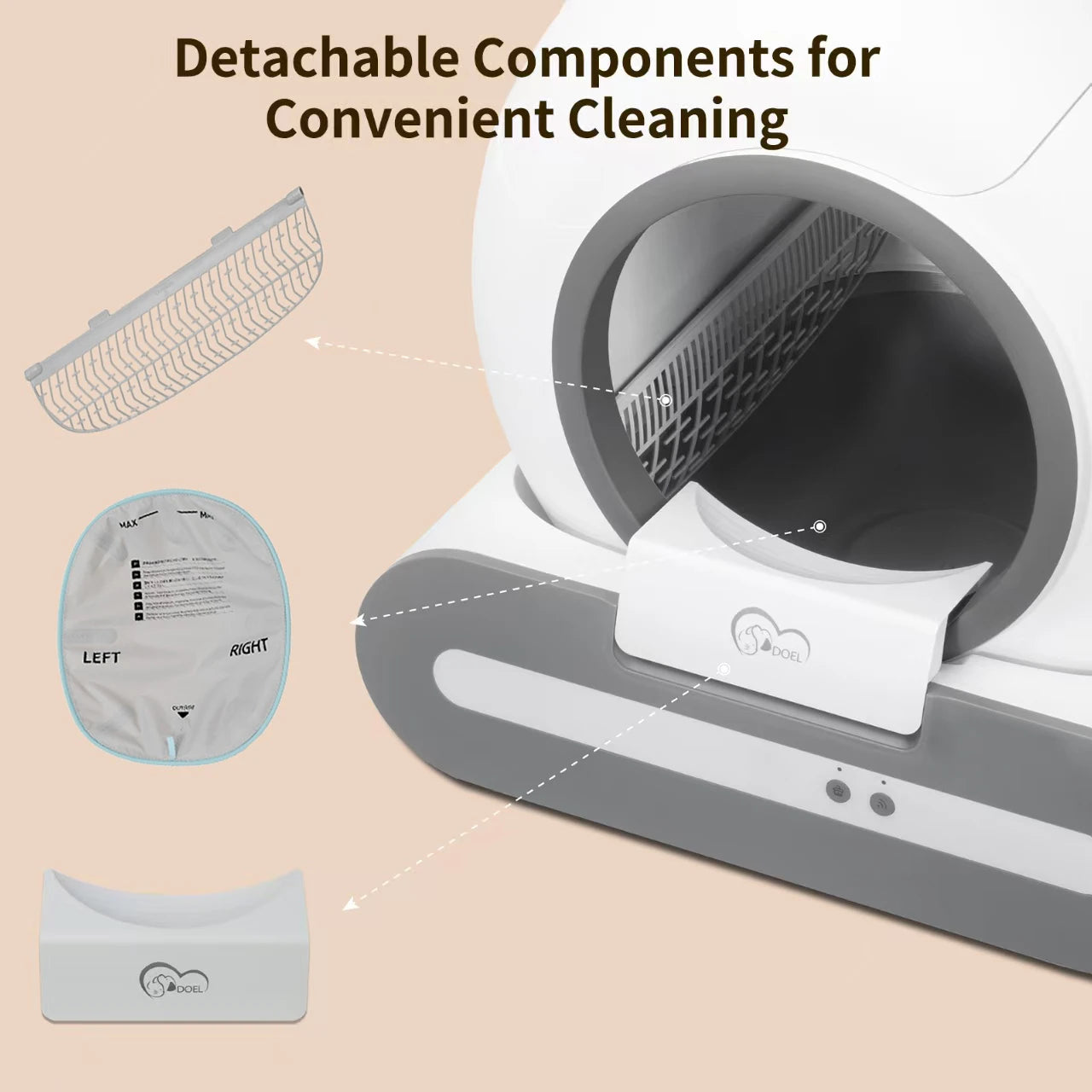 DOEL Self Cleaning Cat Litter Box With App Control And 2.4G WiFi