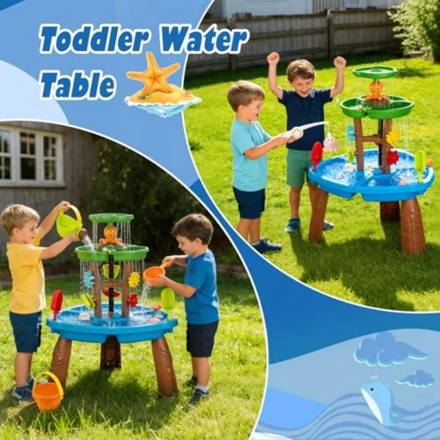 Three Tier Water Table With Fishing Game For Children