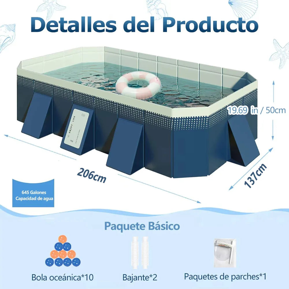 YYW Non Inflatable PVC Family Foldable Pool For Outdoor Use
