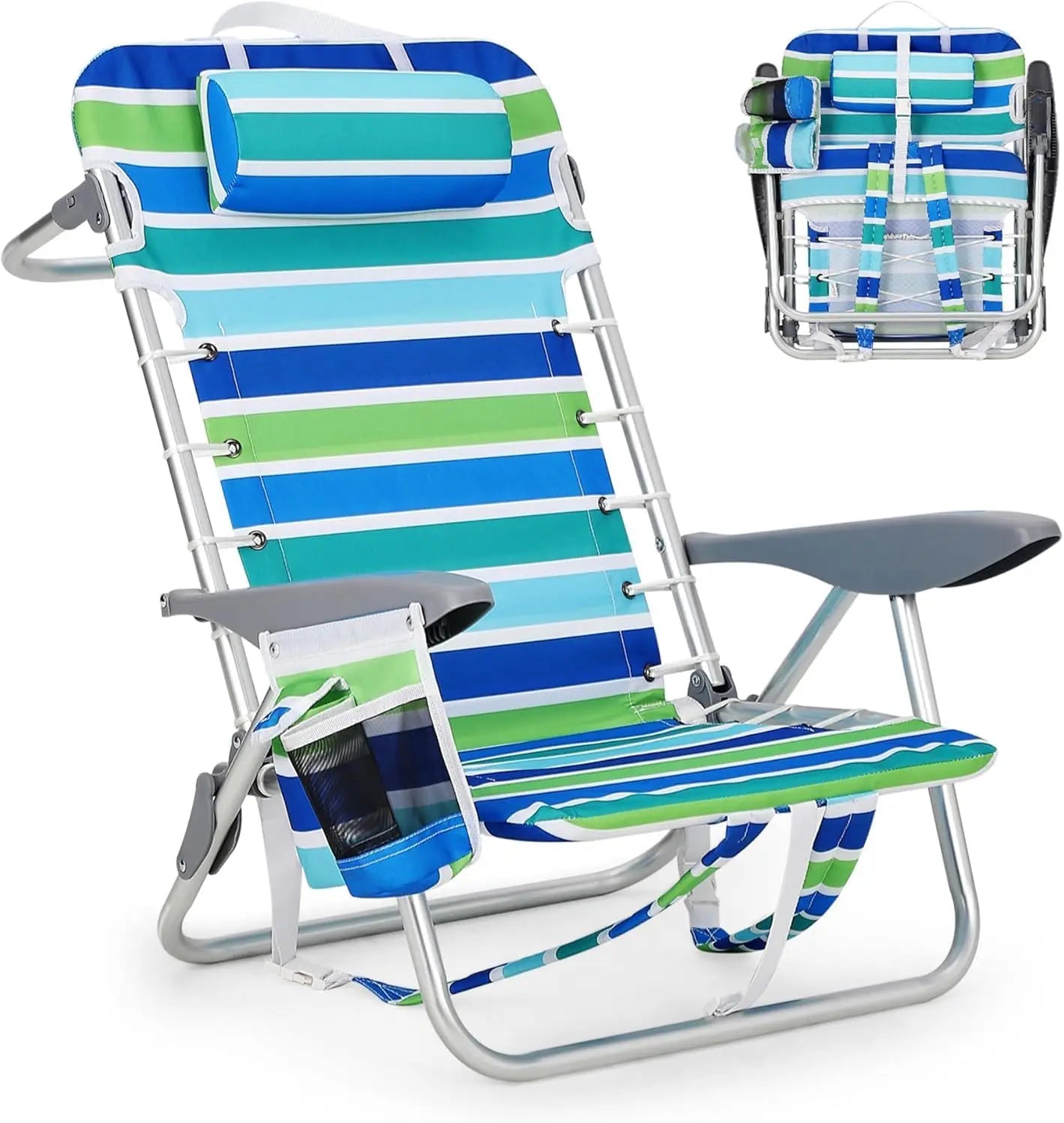 TWISTER.CK Portable Backpack Beach Chair Folding Reclining Seat