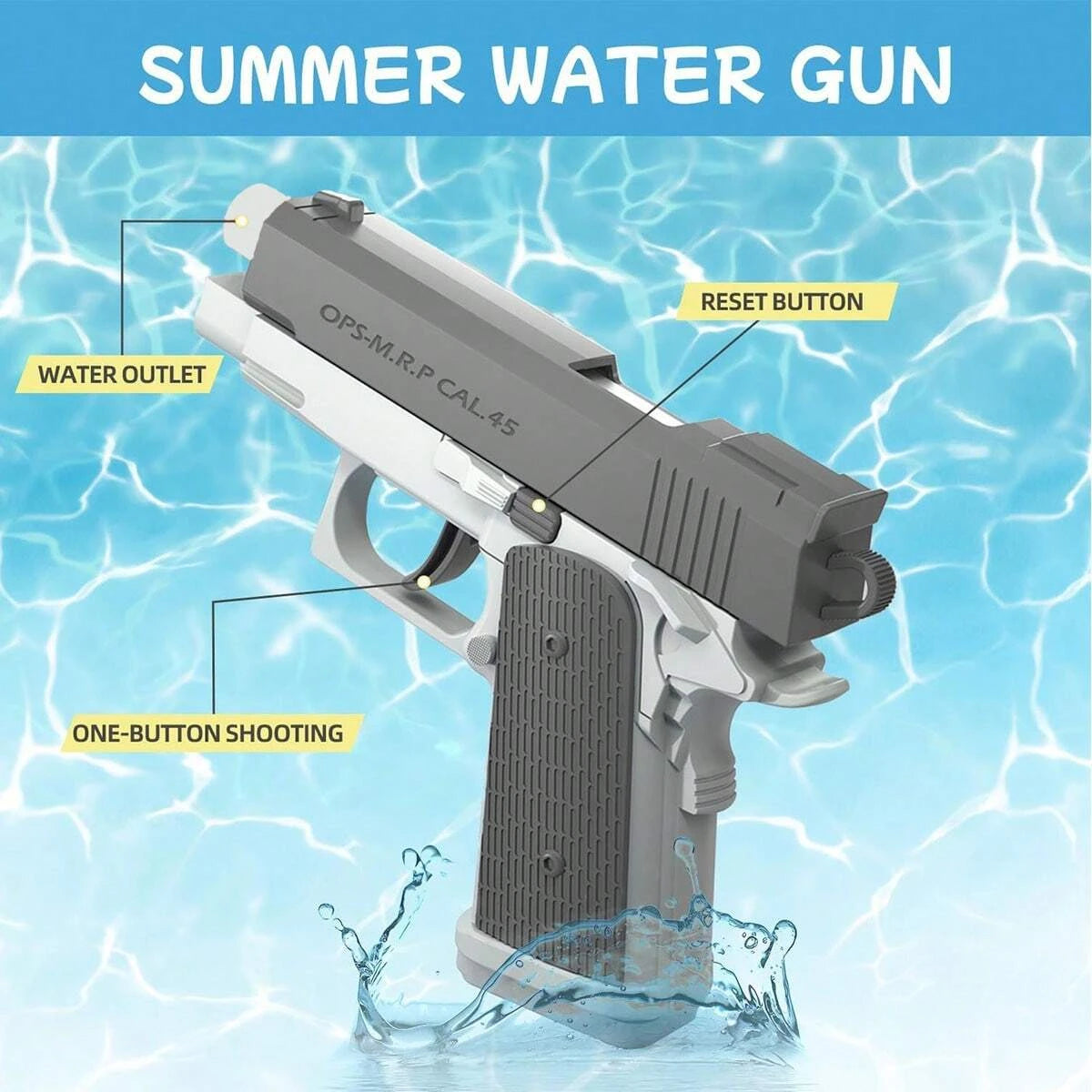 M1911 Water Gun Pistol Squirt Gun Outdoor Pool Beach