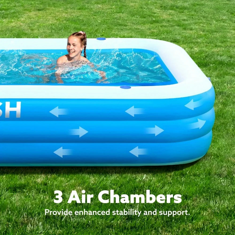 Joyfy Inflatable Family Pool for Backyard Lawn and Summer Parties