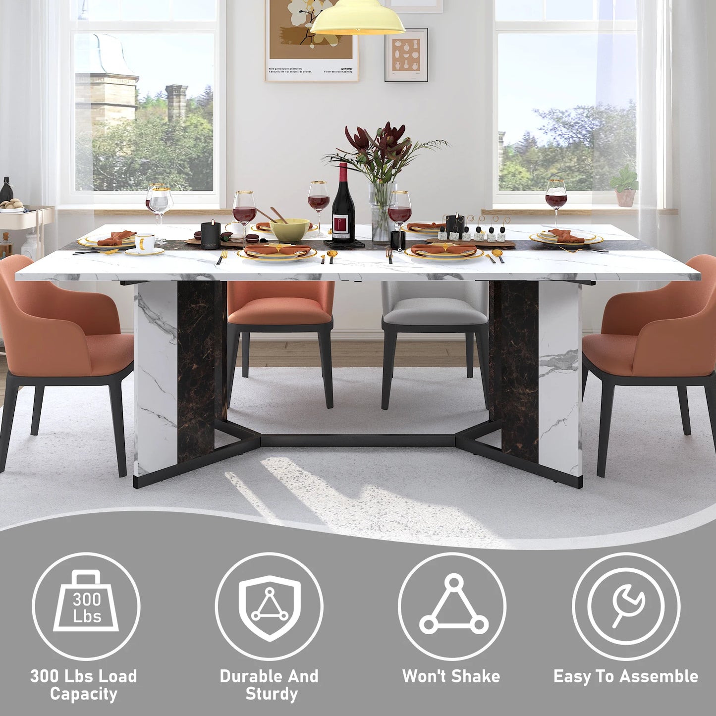 QiaoShiRen Rectangular Dining Table For Eight People