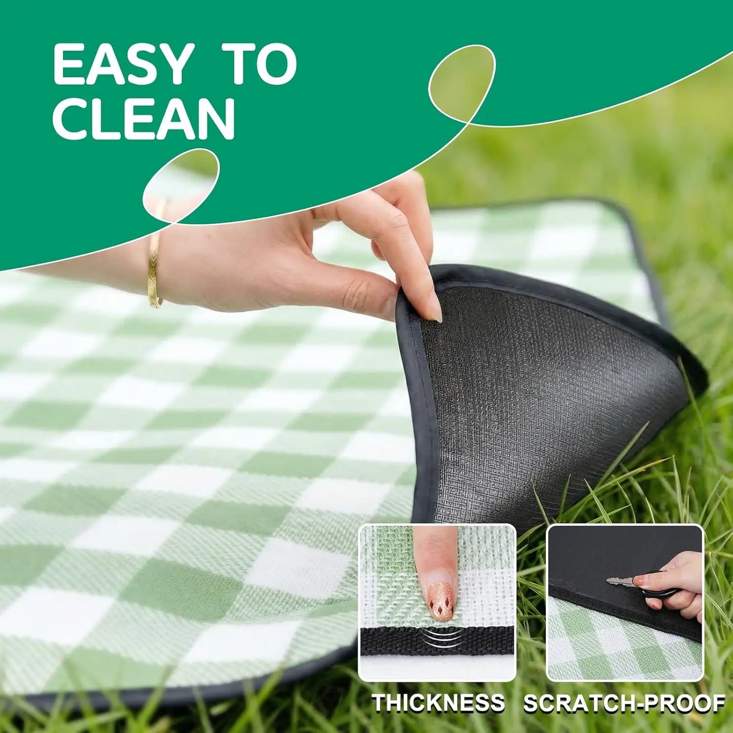 Waterproof Beach Blanket Picnic Mat Canvas Towel For Outdoor Trips