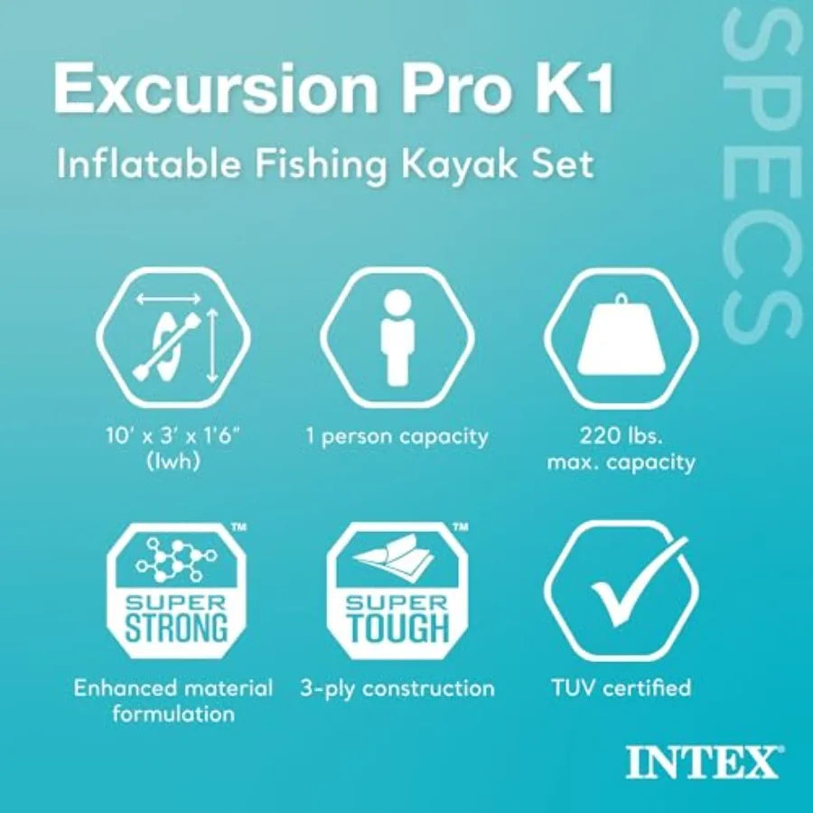 Excursion Pro K1 Inflatable Kayak Set With Deluxe Paddles