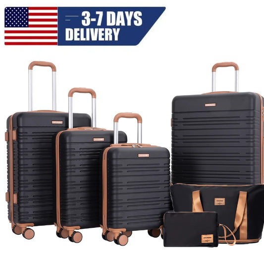 TRIPCOMPCN 4-Piece Spinner Luggage Set With TSA Lock Hardcase