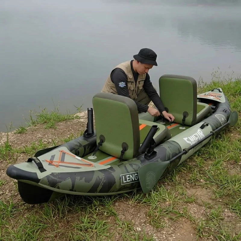 Funwater Inflatable Kayak With Paddle And Rod Holders