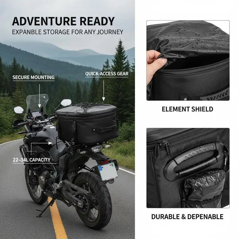Motorcycle Rear Luggage Case Expandable