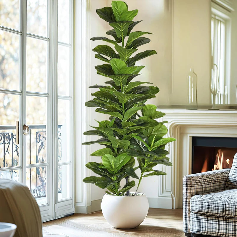 Fiddle Leaf Fig Tree Artificial Plant For Home Office Decor