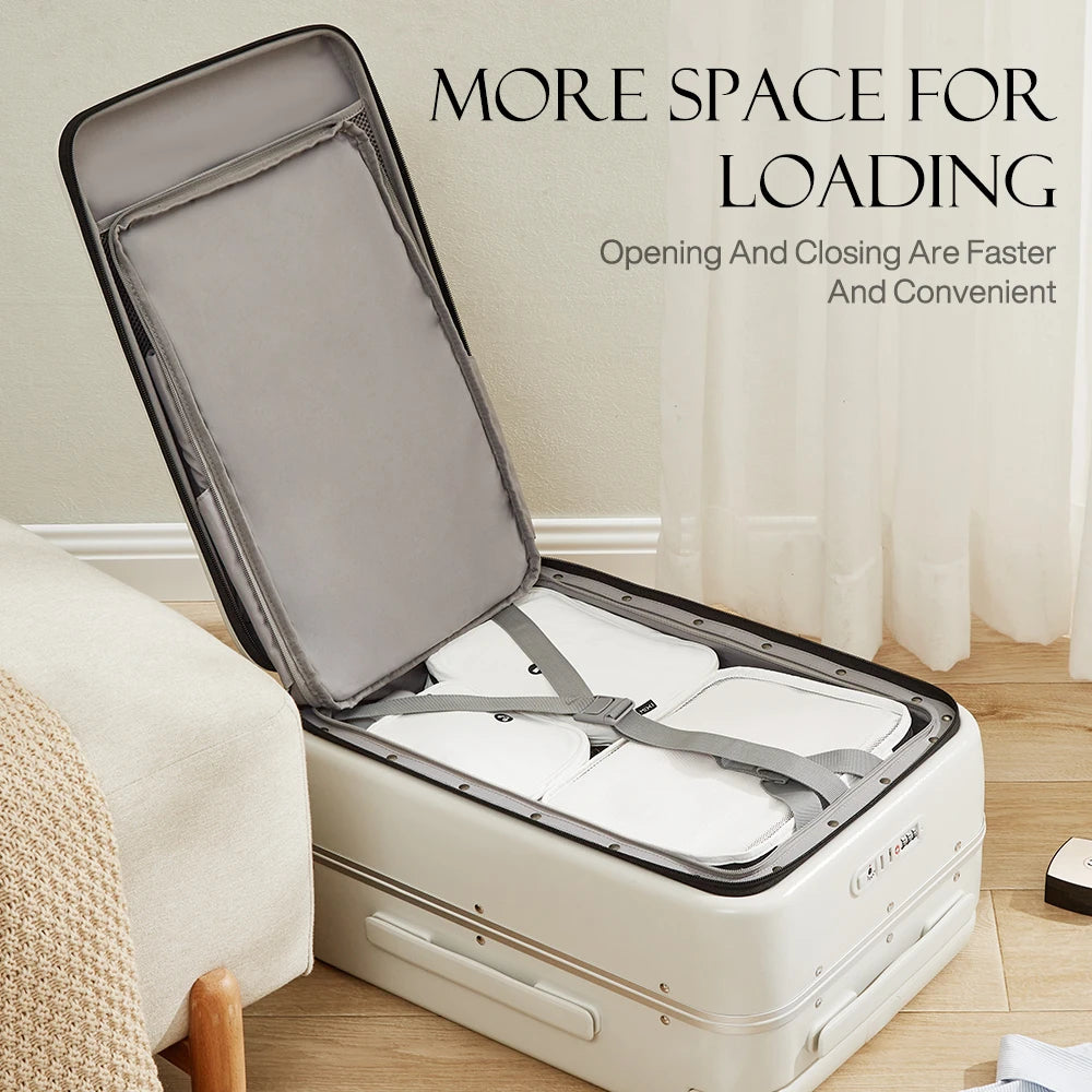 Mixi Front Laptop Pocket Travel Luggage Aluminum Frame Trolley Case