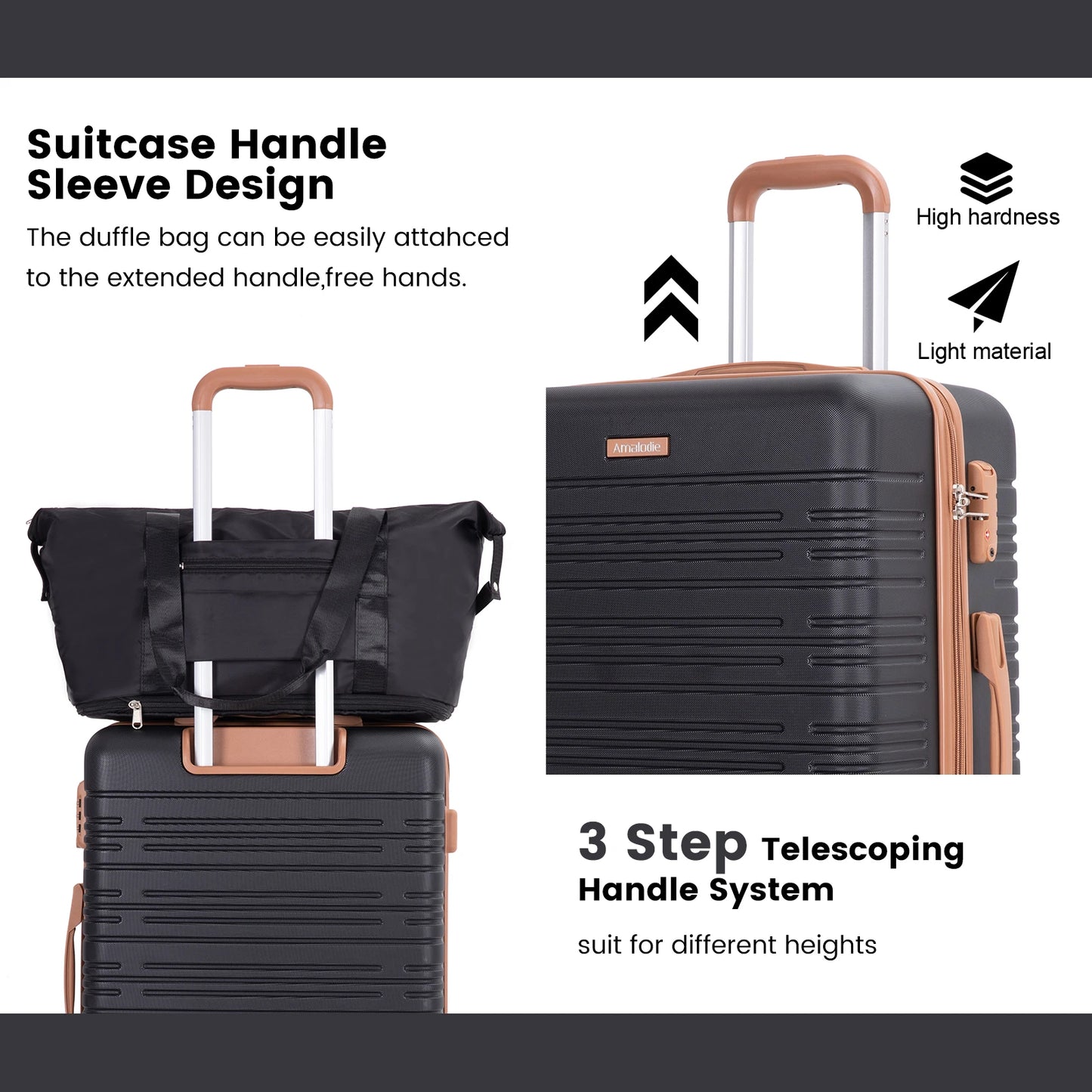 TRIPCOMPCN 4-Piece Spinner Luggage Set With TSA Lock Hardcase