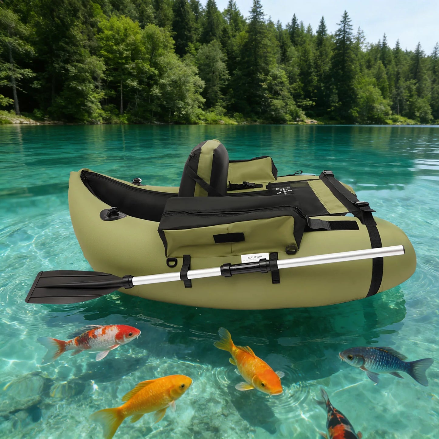 Inflatable One Person Fishing Boat With Pump And Oars