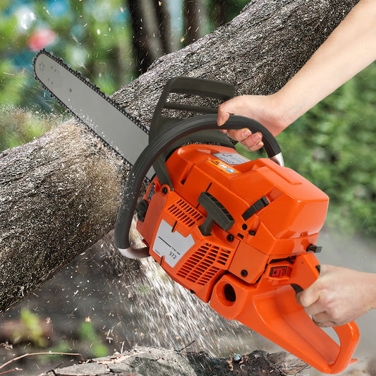 72CC 24" 2 Stroke Handheld Cordless Chain Saw, Gas Powered Chainsaw, Petrol Powered Chain Saw for Trees Wood Cutting