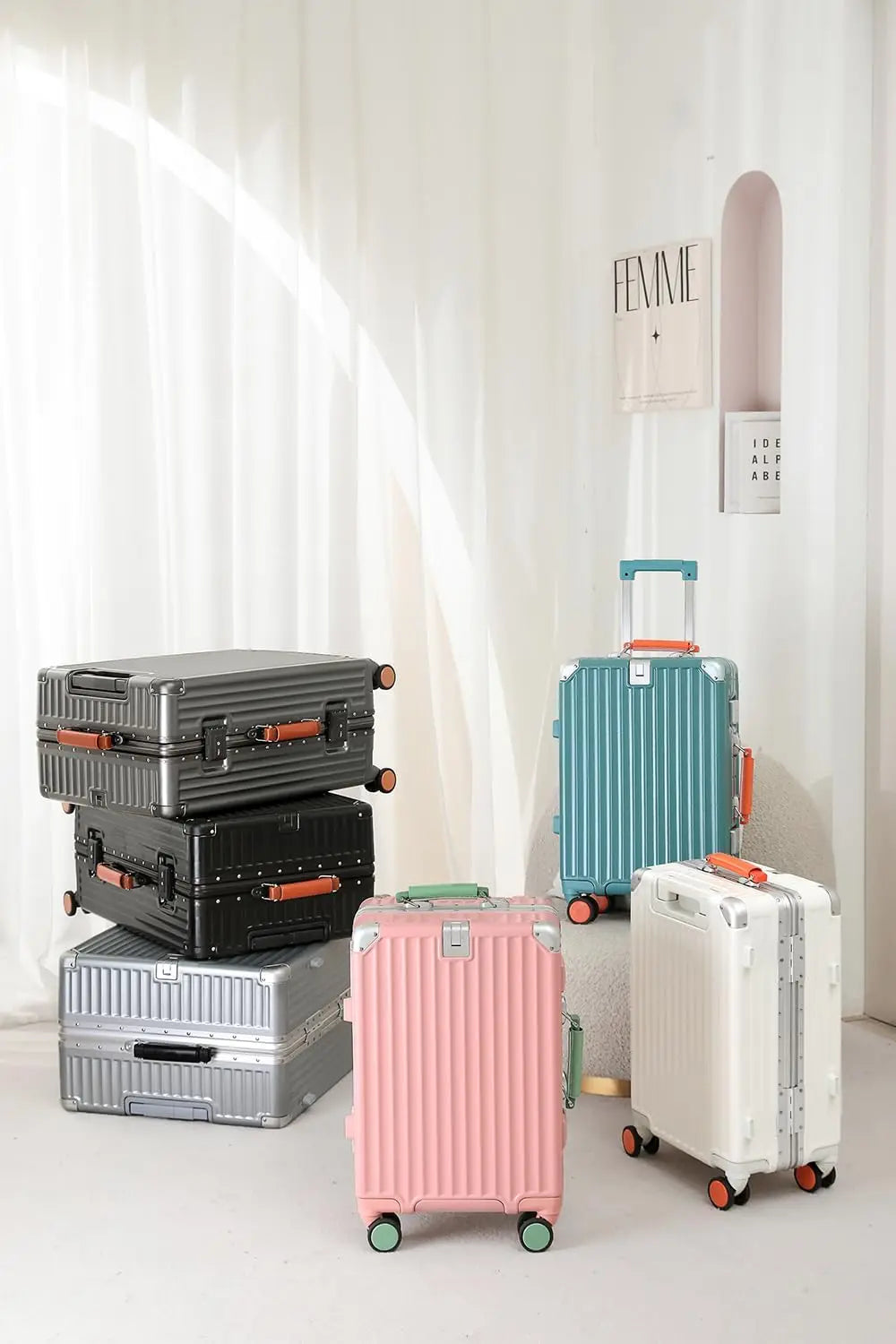 Carry On Luggage With Zipperless Design TSA Lock Airline Approved Spinner Wheels