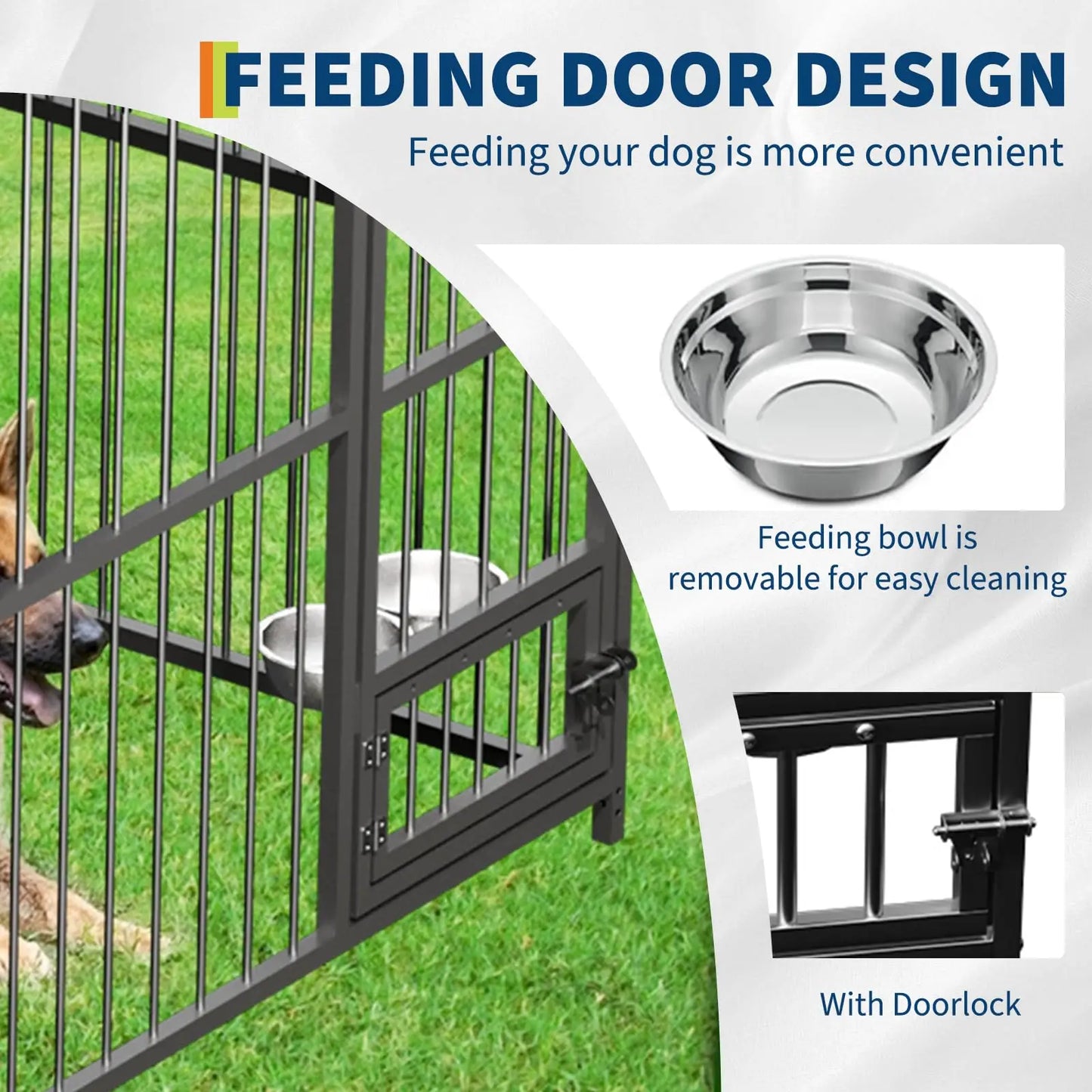 HiMISS Heavy Duty Outdoor Dog Kennel Enclosure With Waterproof Cover