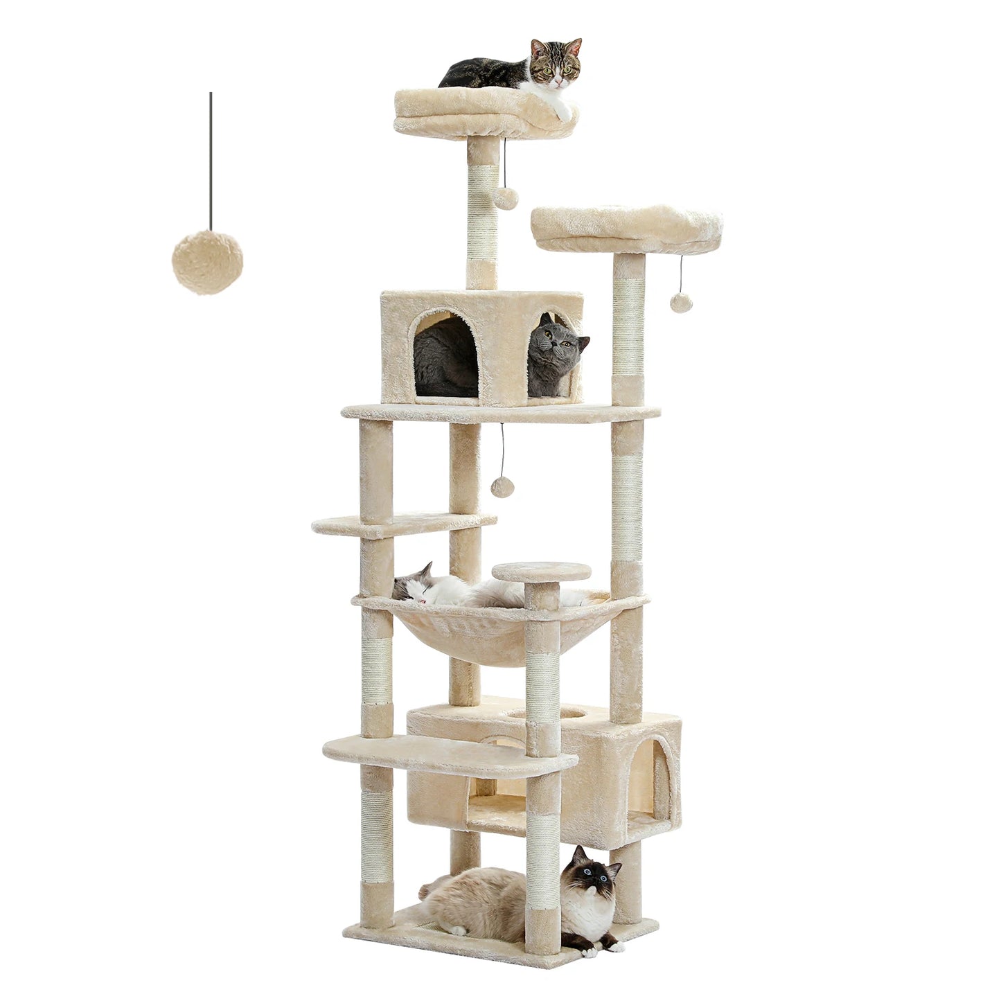 PAWZ Road Cat Tree And Tower With Sisal Posts Hammock