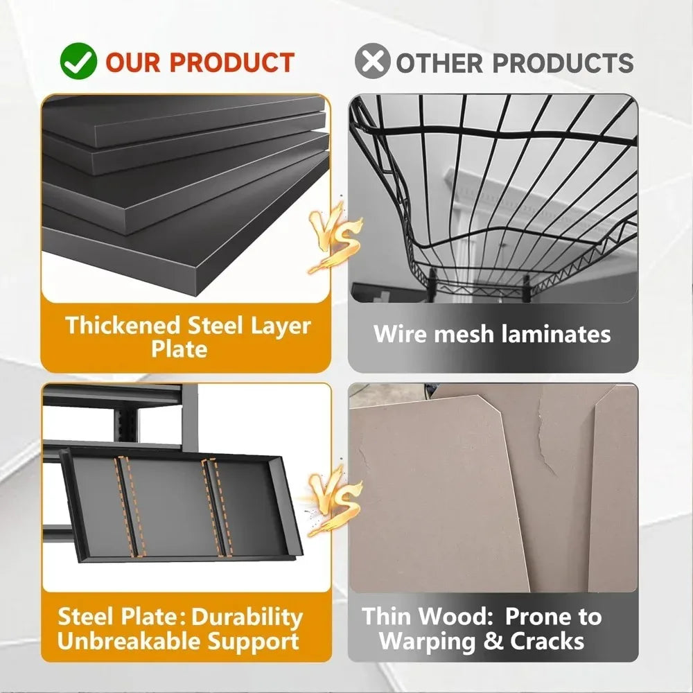 72''H × 40''W Garage Shelving, Metal Shelving Unit and Storage, 2500lb Standing Shelves,Heavy Duty Shelving with, Customized