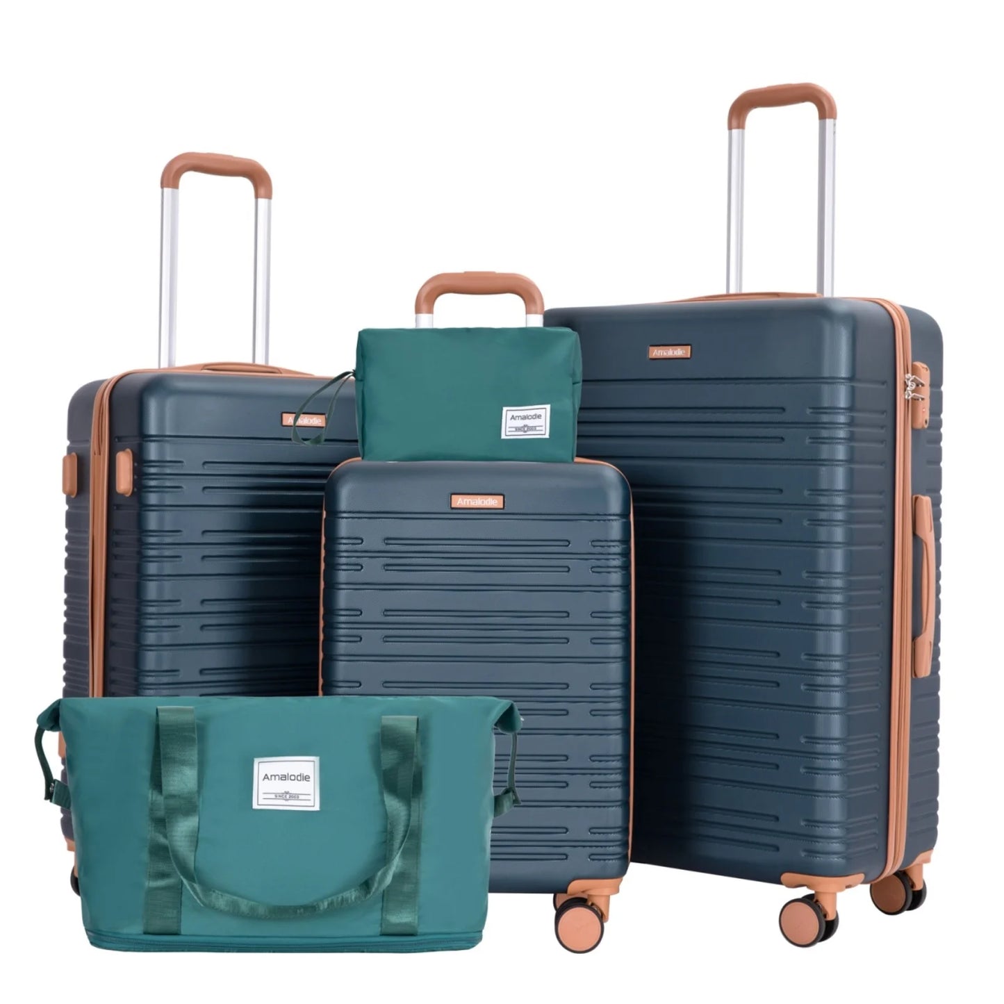 Amalodie Luggage Set 3 Piece ABS Spinner Wheels TSA Lock
