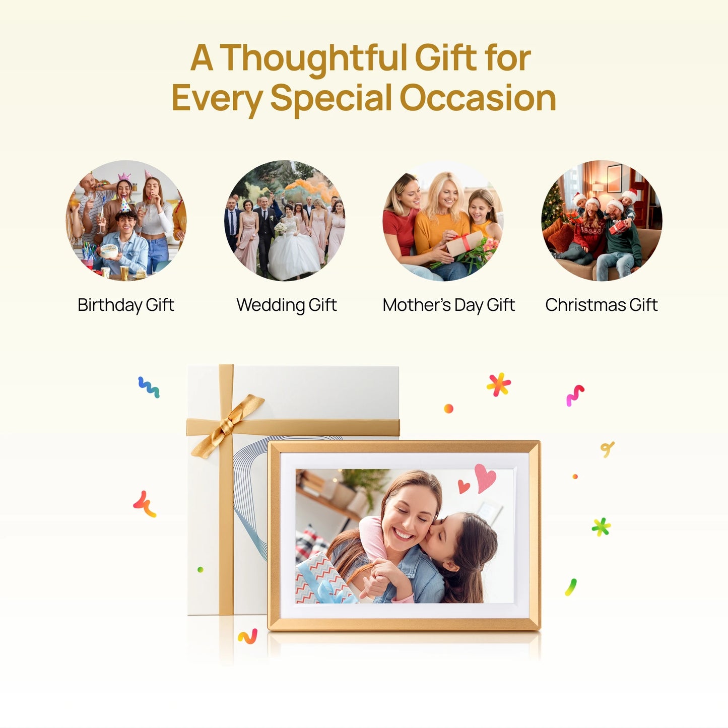 ARZOPA Metal Digital Picture Frame WiFi 10.1" HD IPS Touch Screen Smart Photo Frame Unlimited Photos Videos,Perfect Gifts family