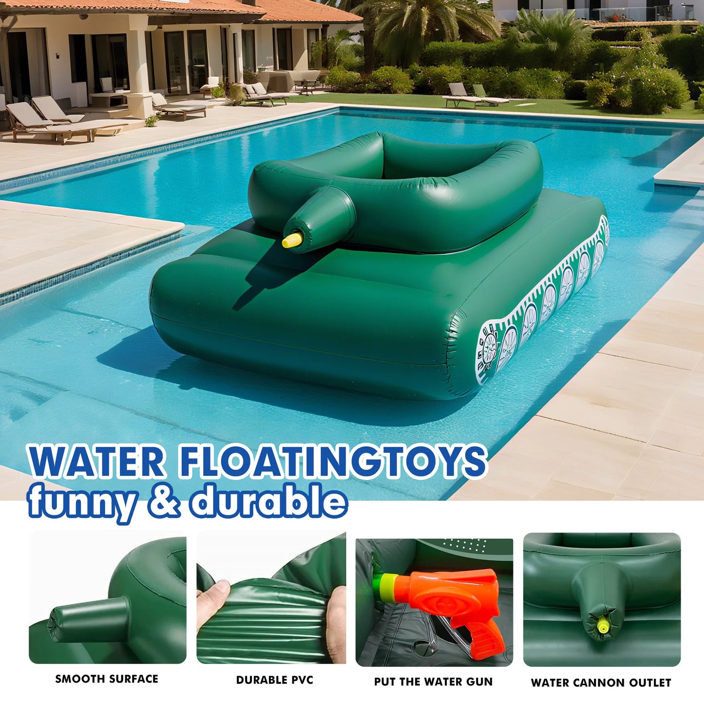 Fun Water Tank Pool Float With Water Gun For Adults