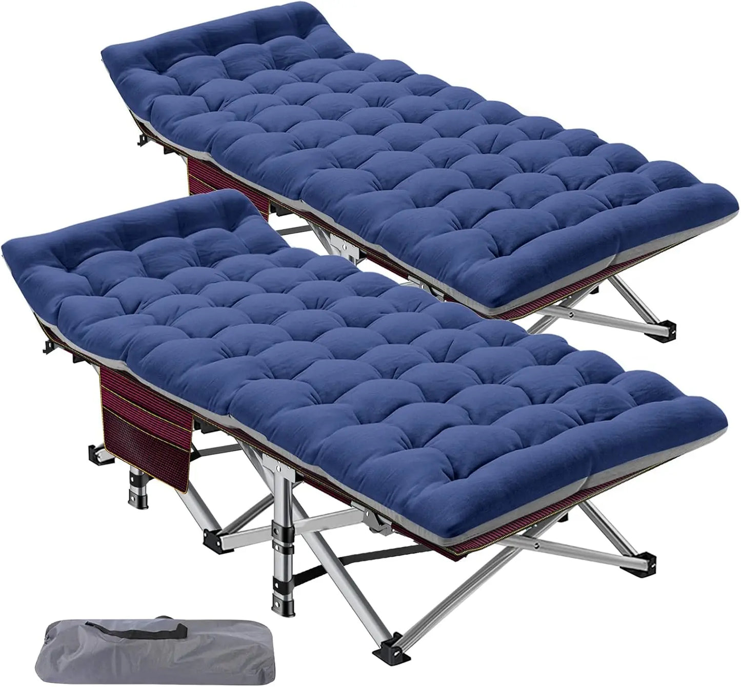 Heavy Duty Camping Cot For Adults With Oxford Fabric Mat And Carry Bag